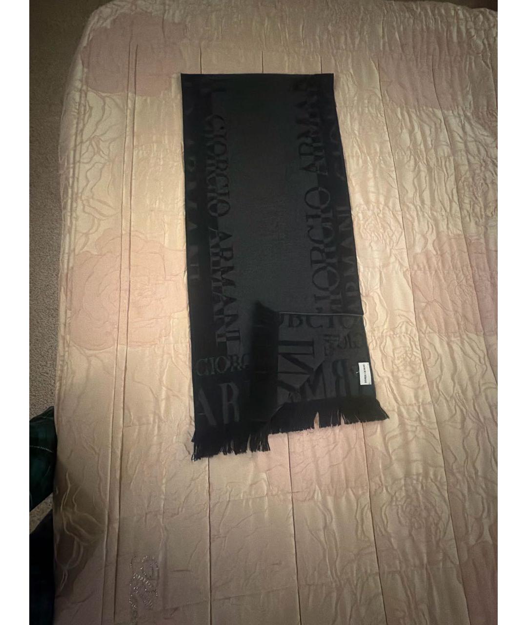 GIORGIO ARMANI Серый шерстяной шарф, фото 6