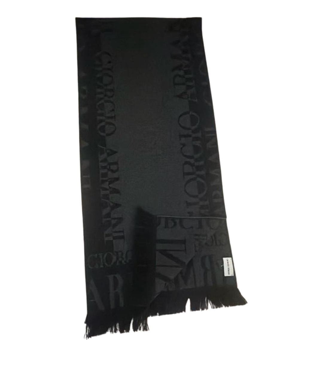 GIORGIO ARMANI Серый шерстяной шарф, фото 1