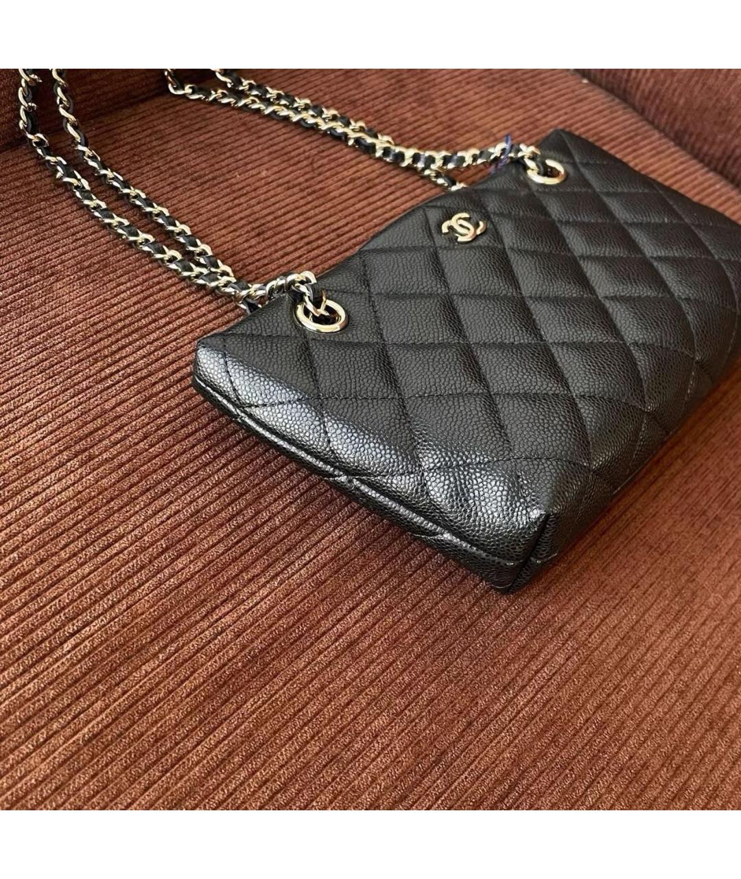 CHANEL Черная кожаная сумка через плечо, фото 5