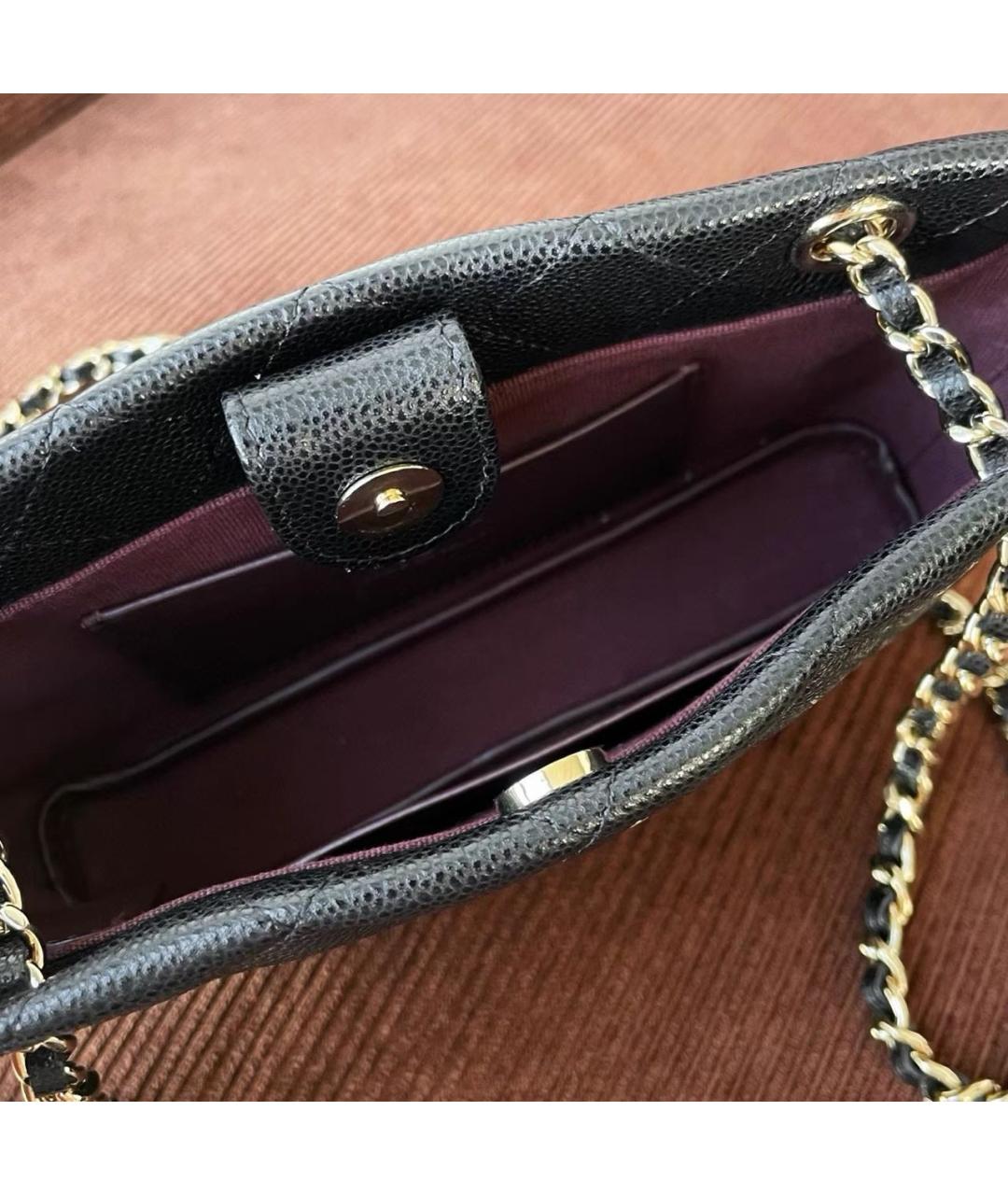 CHANEL Черная кожаная сумка через плечо, фото 8