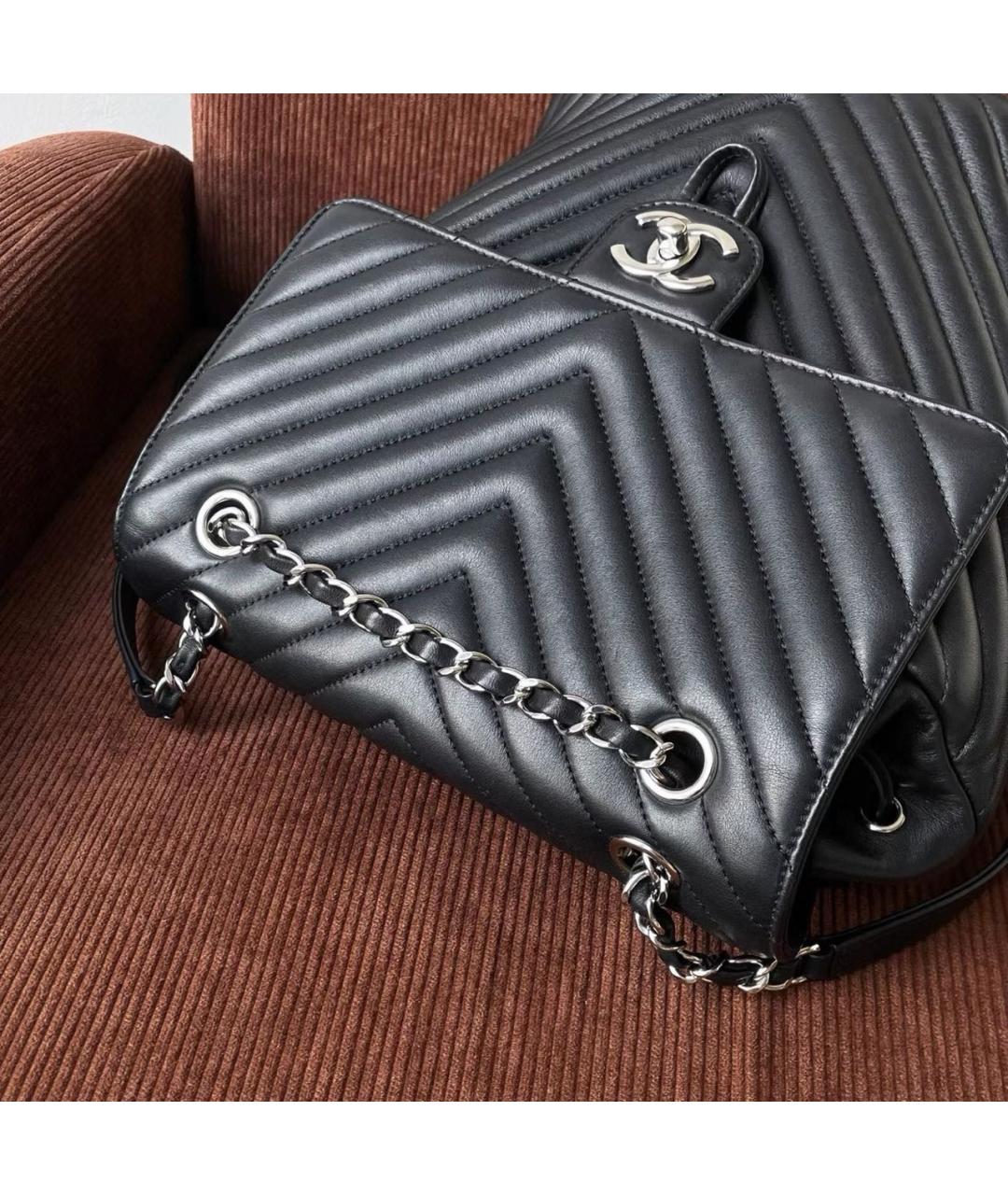 CHANEL Черный кожаный рюкзак, фото 4