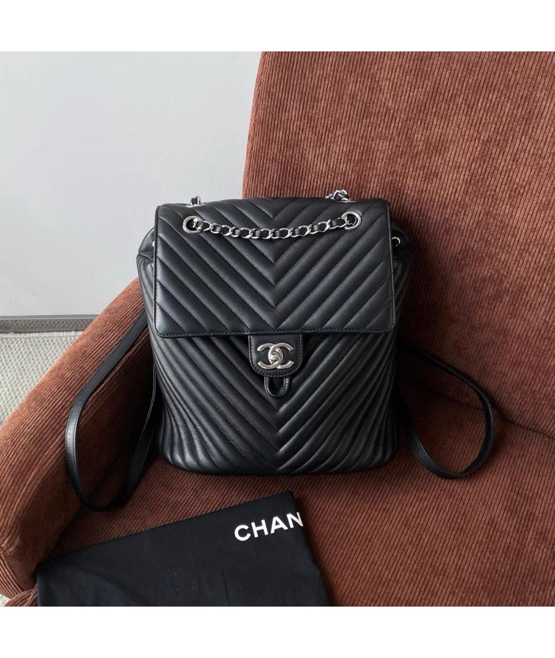 CHANEL Черный кожаный рюкзак, фото 9