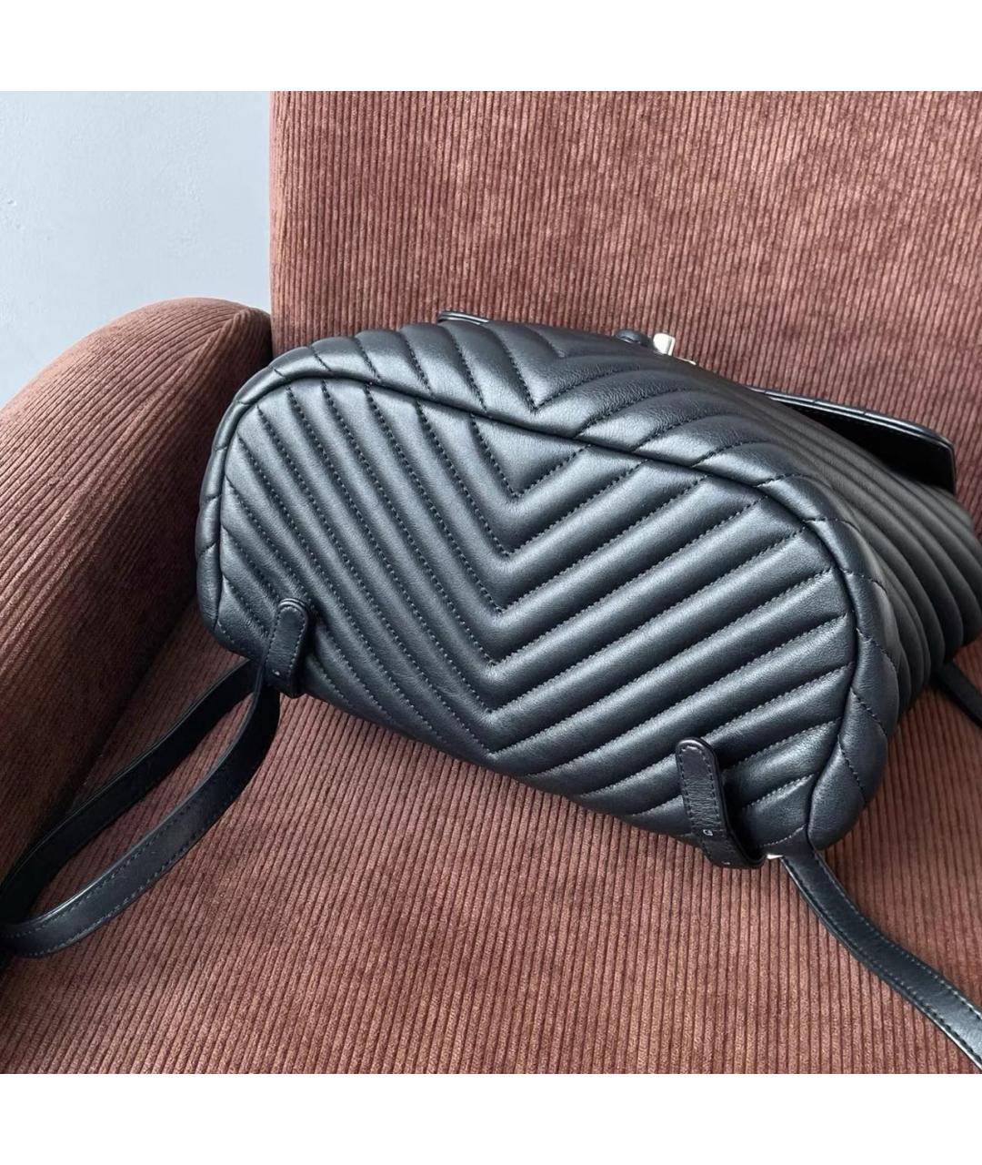 CHANEL Черный кожаный рюкзак, фото 6