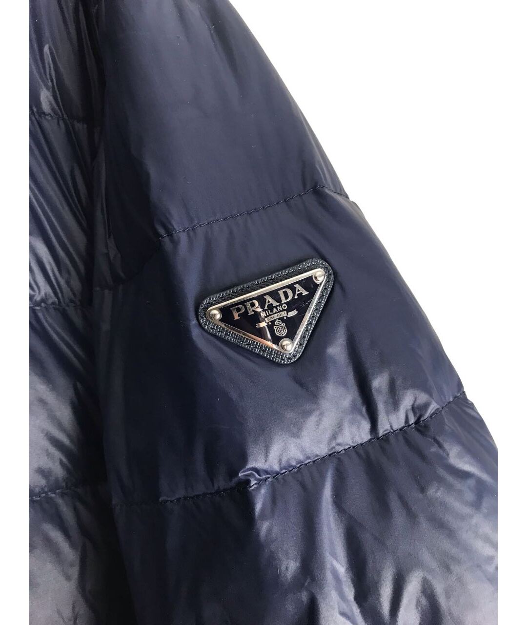 PRADA Темно-синяя синтетическая куртка, фото 4