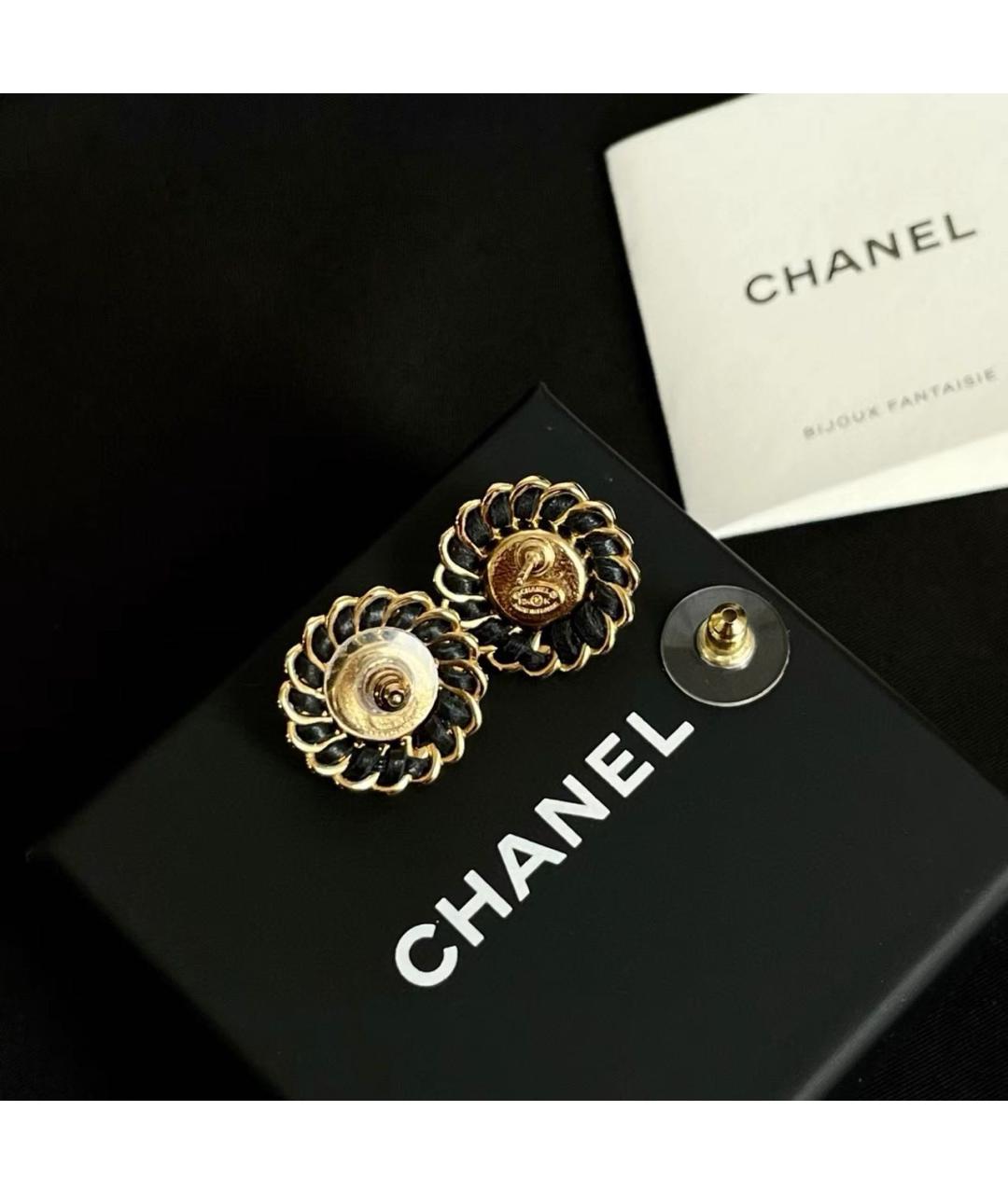 CHANEL Золотые металлические серьги, фото 4