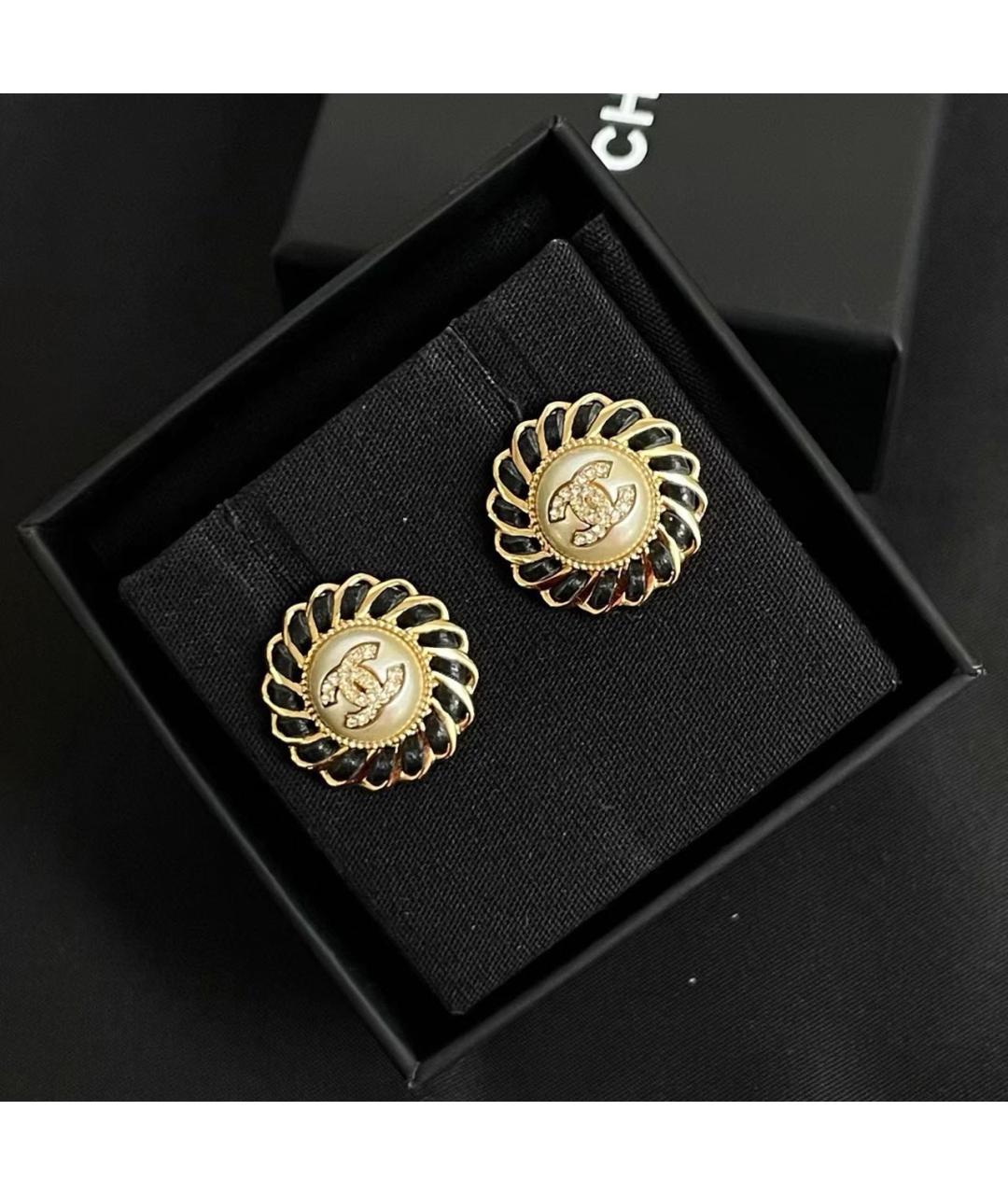 CHANEL Золотые металлические серьги, фото 5