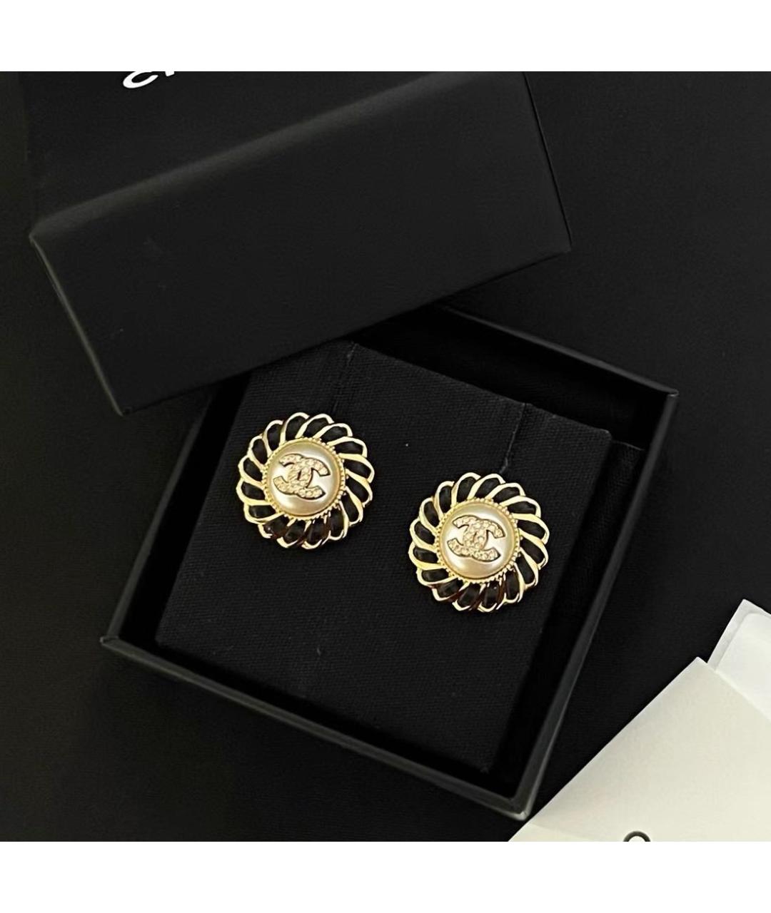 CHANEL Золотые металлические серьги, фото 2