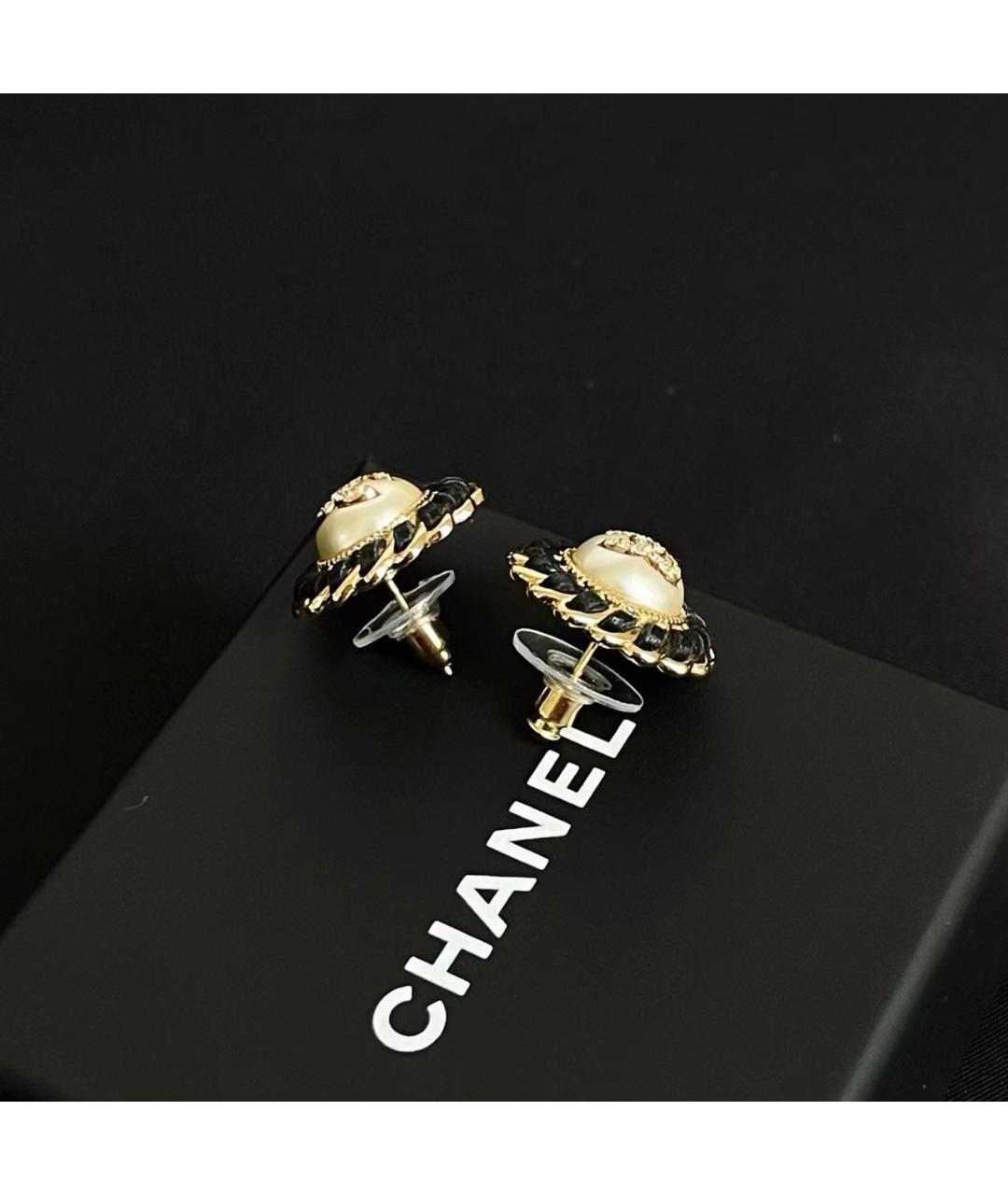 CHANEL Золотые металлические серьги, фото 3