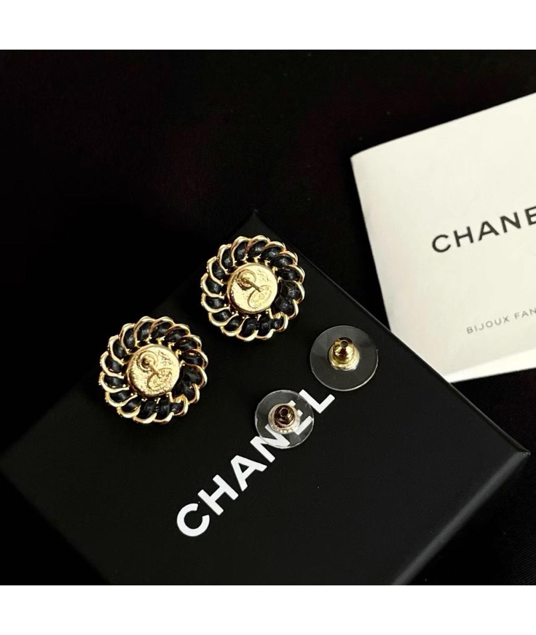 CHANEL Золотые металлические серьги, фото 6