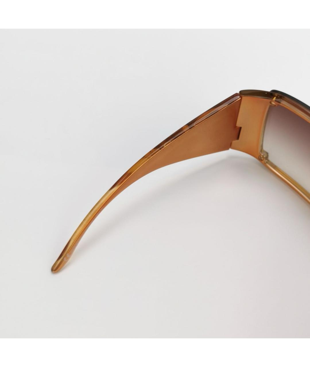 CHRISTIAN DIOR Коричневые пластиковые солнцезащитные очки, фото 5