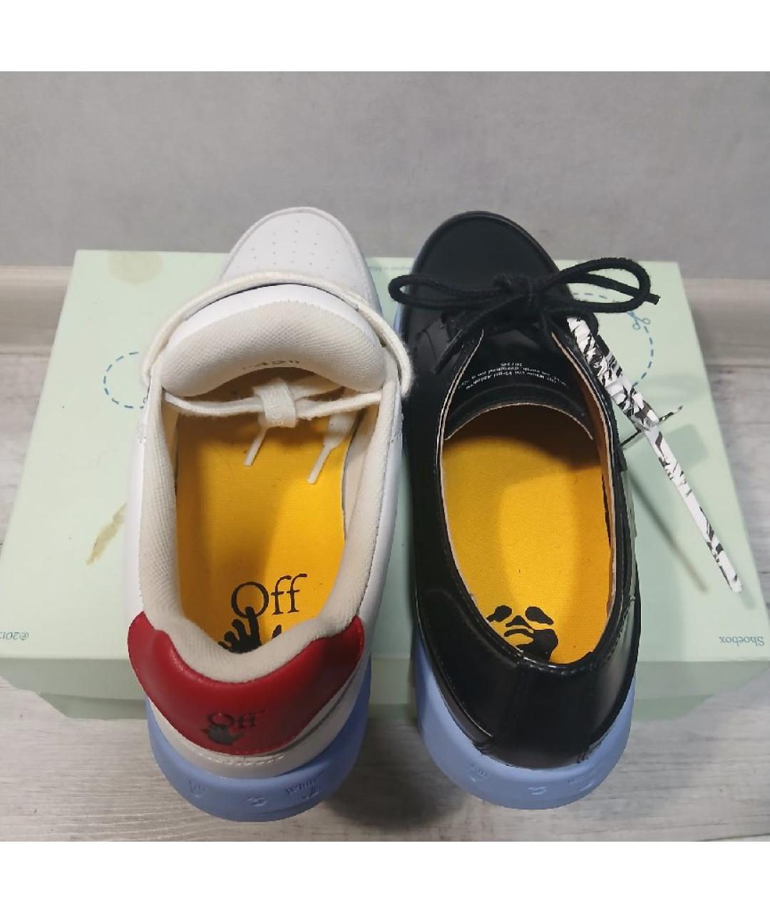 OFF-WHITE Мульти кожаные низкие кроссовки / кеды, фото 3