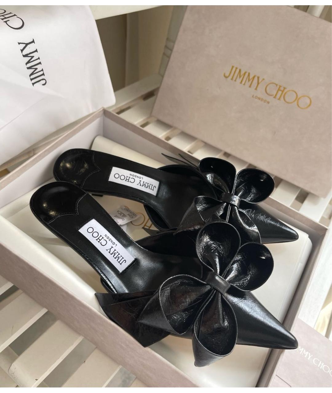JIMMY CHOO Черные кожаные туфли, фото 6