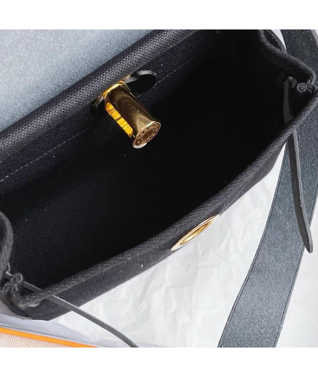 HERMES Черная тканевая сумка через плечо, фото 7
