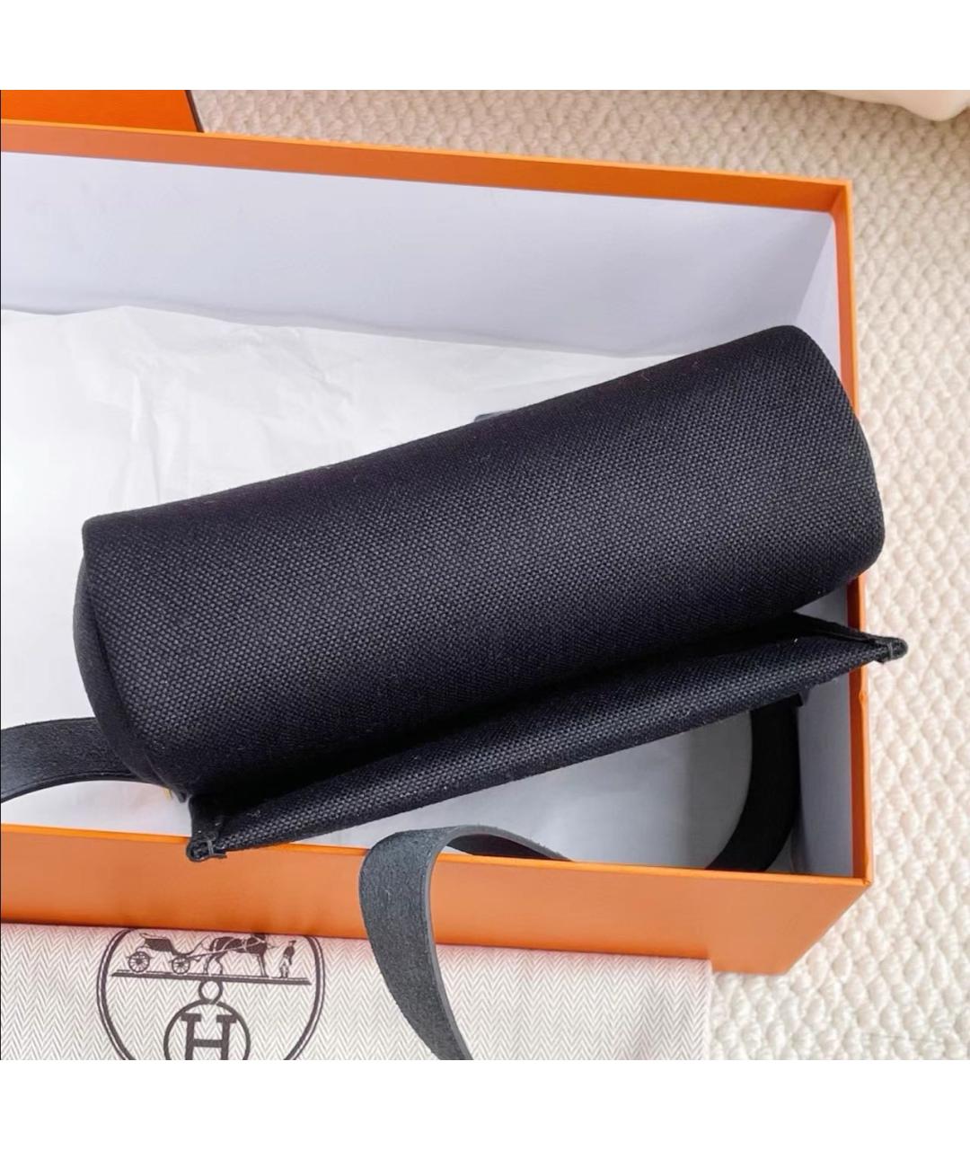 HERMES Черная тканевая сумка через плечо, фото 4