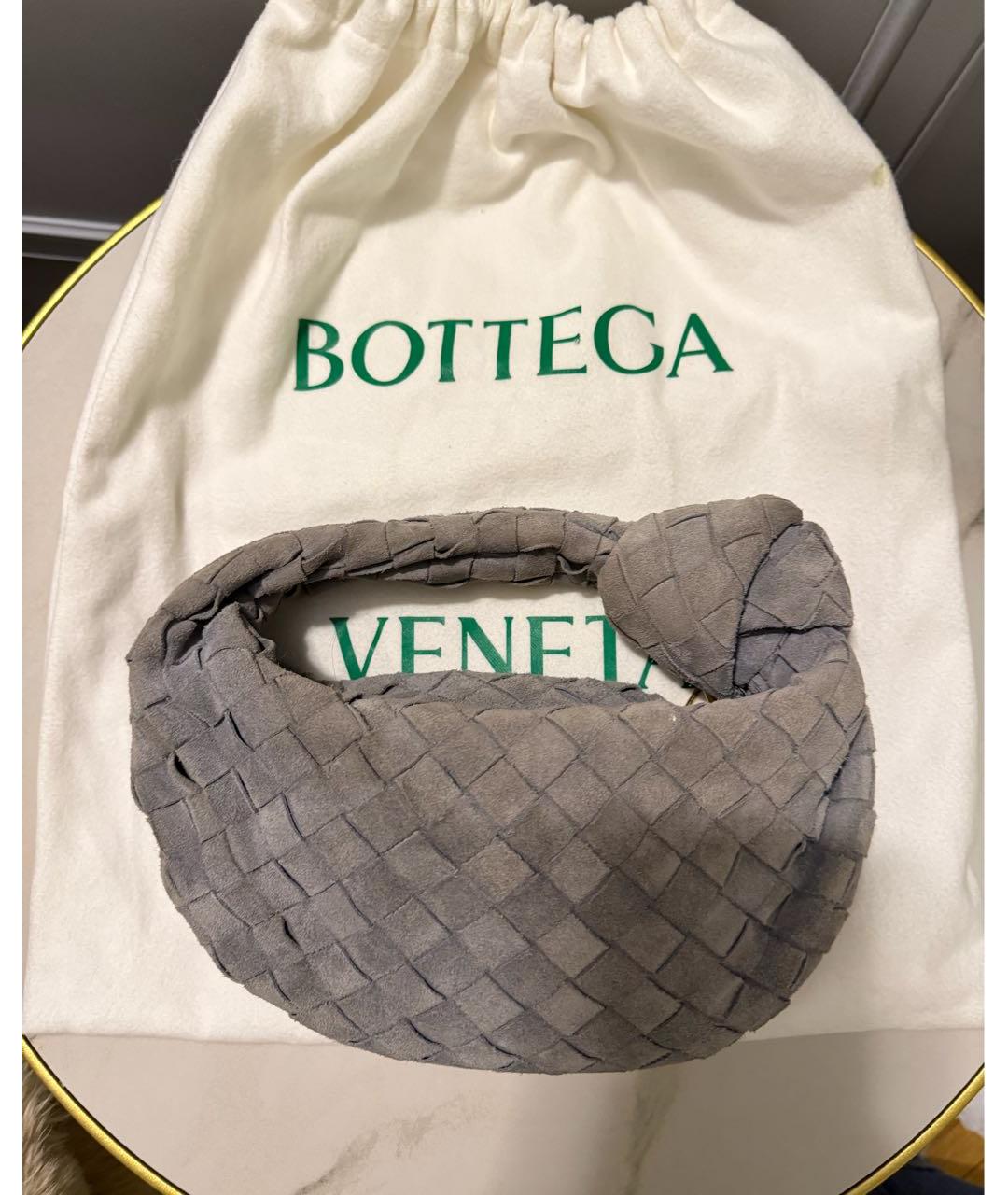 BOTTEGA VENETA Серая замшевая сумка с короткими ручками, фото 3