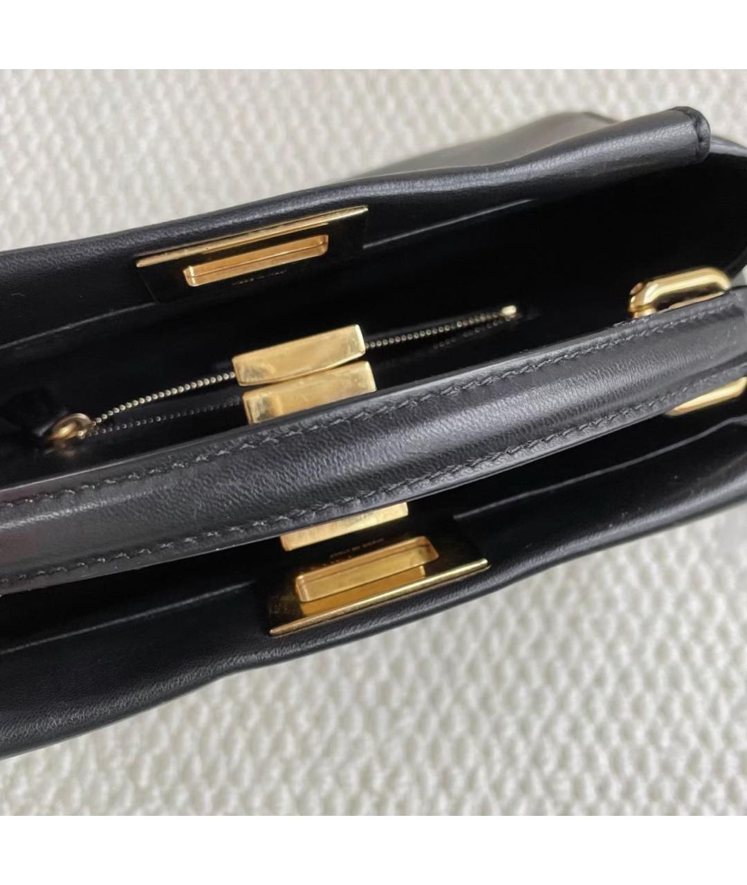 FENDI Черная кожаная сумка через плечо, фото 8