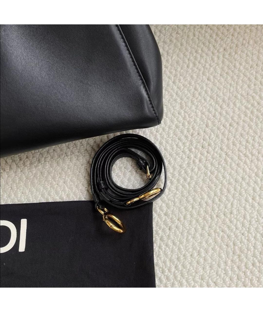 FENDI Черная кожаная сумка через плечо, фото 3
