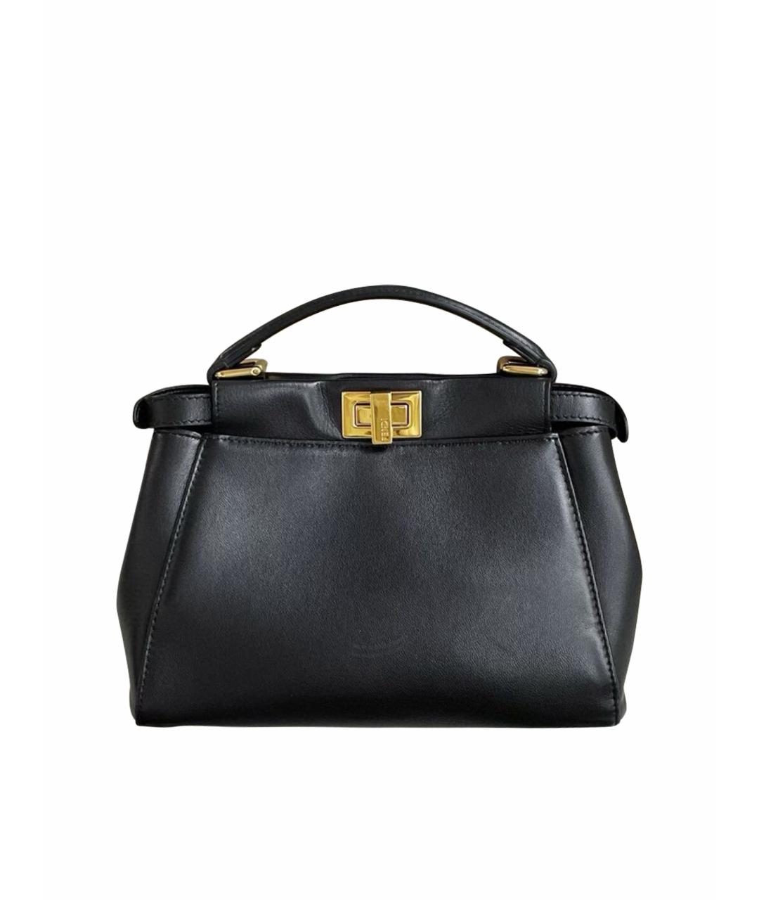 FENDI Черная кожаная сумка через плечо, фото 1