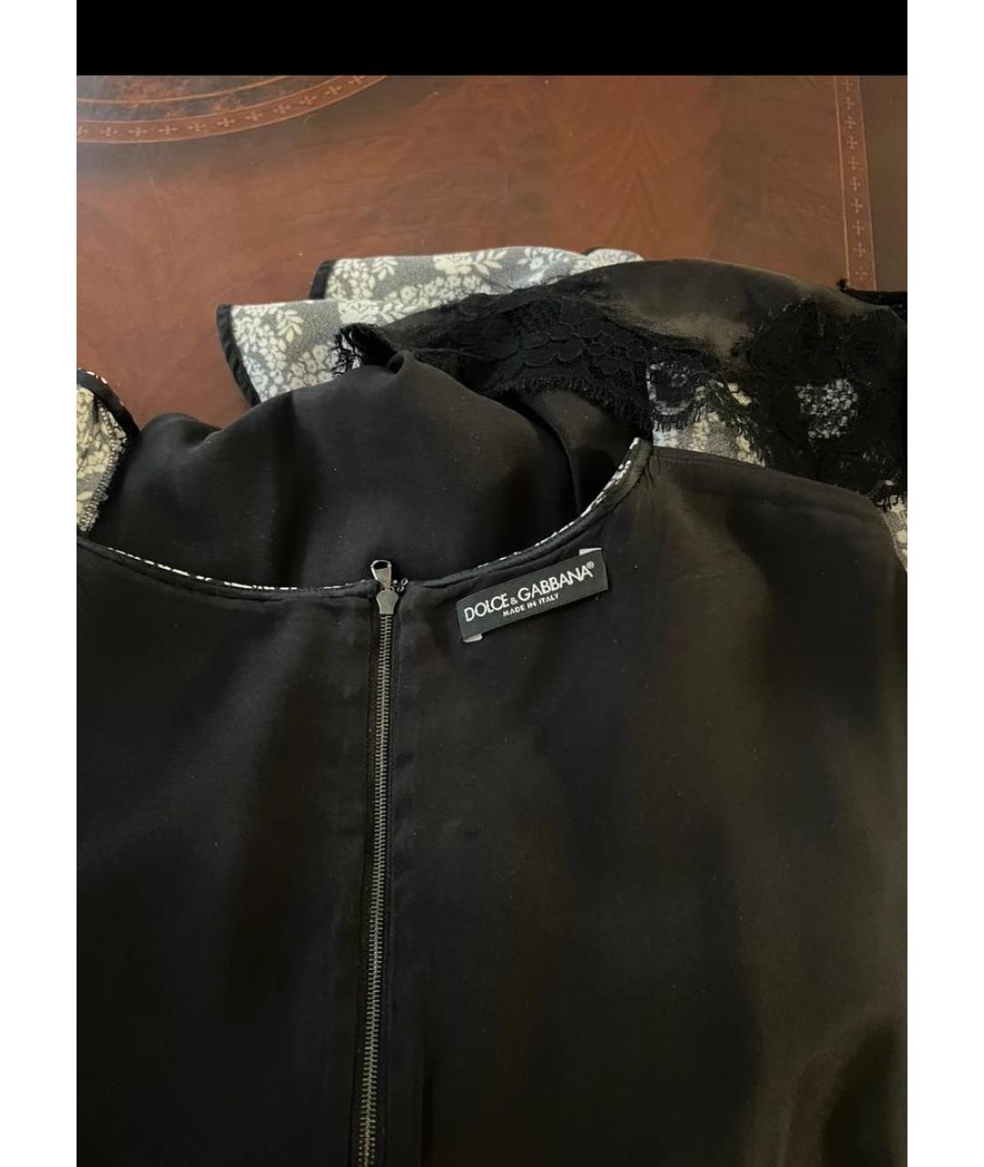DOLCE&GABBANA Черное шелковое коктейльное платье, фото 3