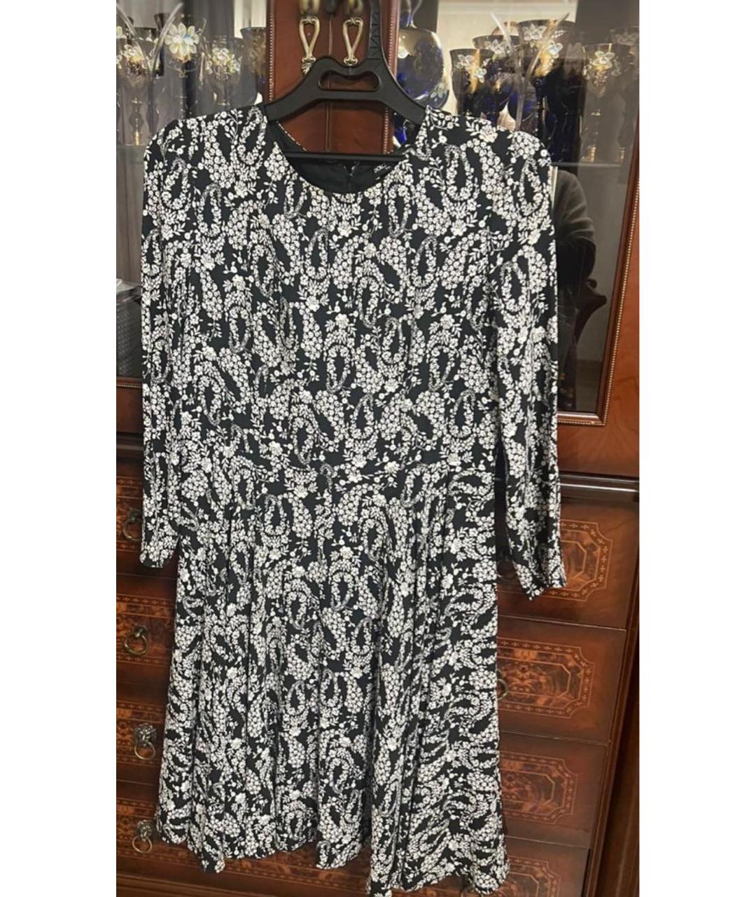 DOLCE&GABBANA Черное шелковое коктейльное платье, фото 5