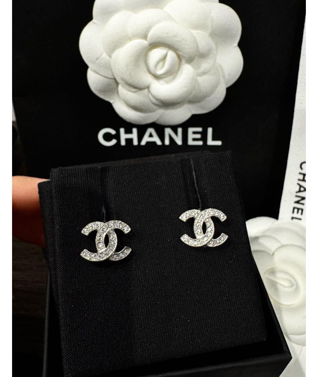CHANEL Серебряные металлические серьги, фото 6
