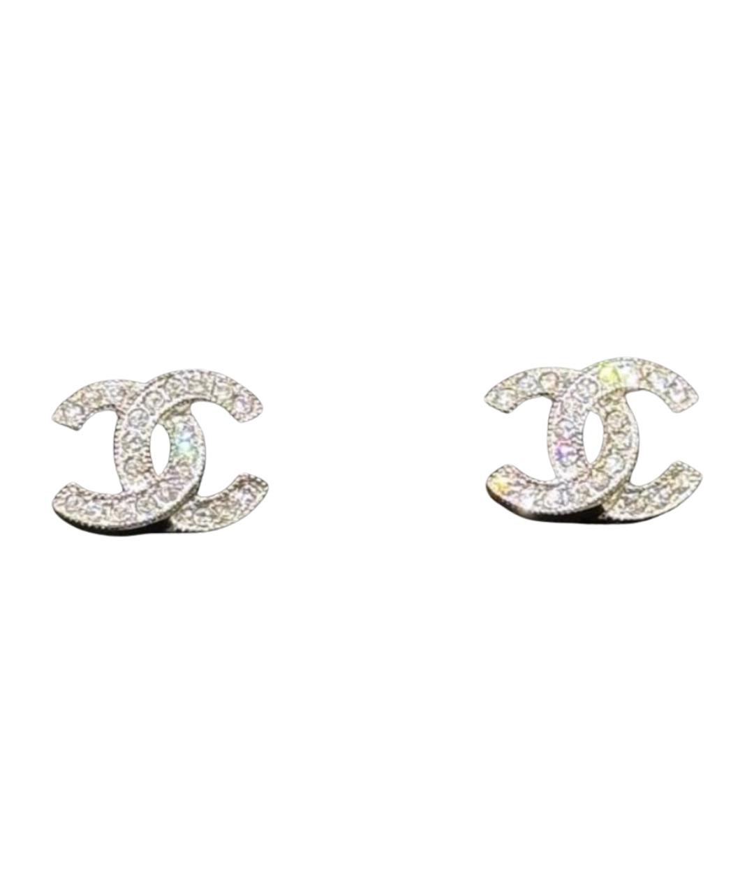 CHANEL Серебряные металлические серьги, фото 1