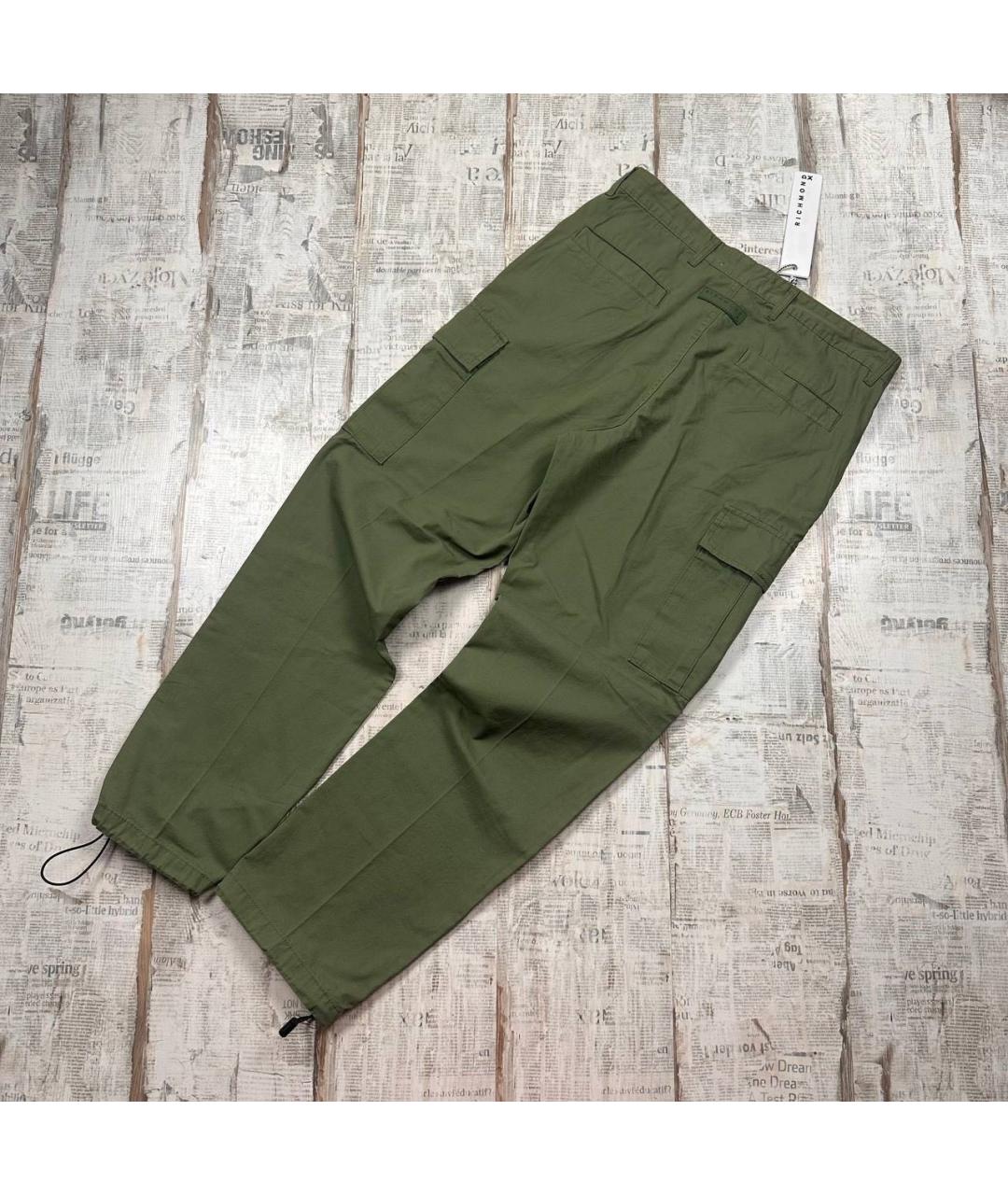 JOHN RICHMOND Хаки хлопковые повседневные брюки, фото 4