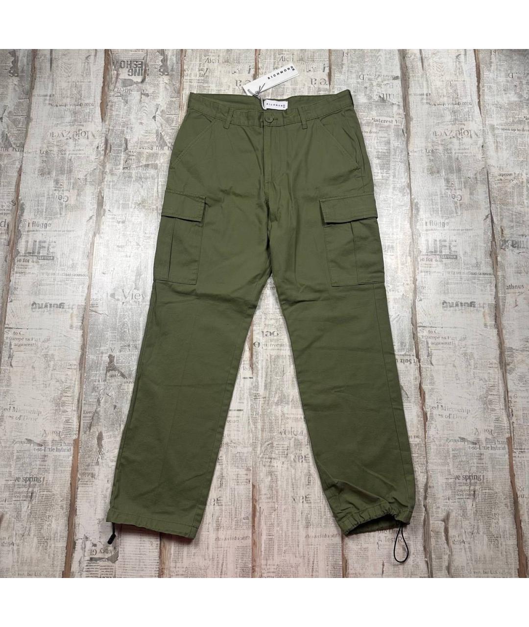 JOHN RICHMOND Хаки хлопковые повседневные брюки, фото 9