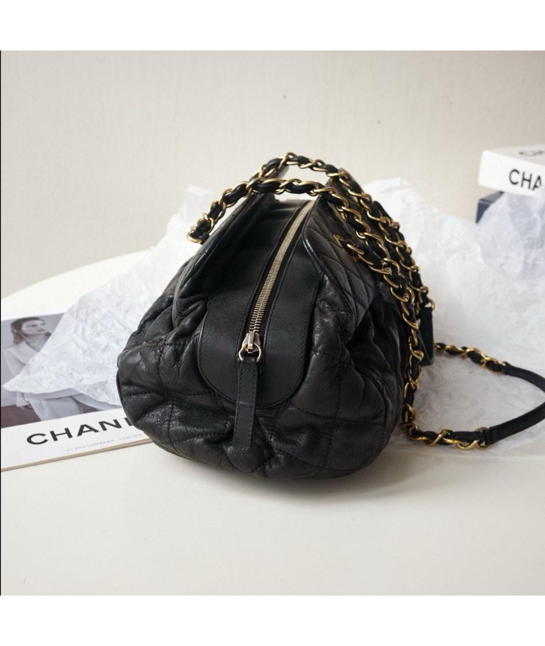 CHANEL Черная кожаная сумка через плечо, фото 5