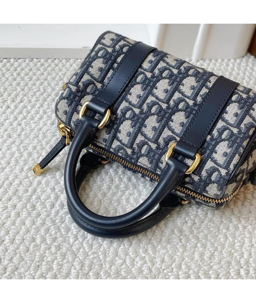 CHRISTIAN DIOR Темно-синяя кожаная сумка через плечо, фото 3