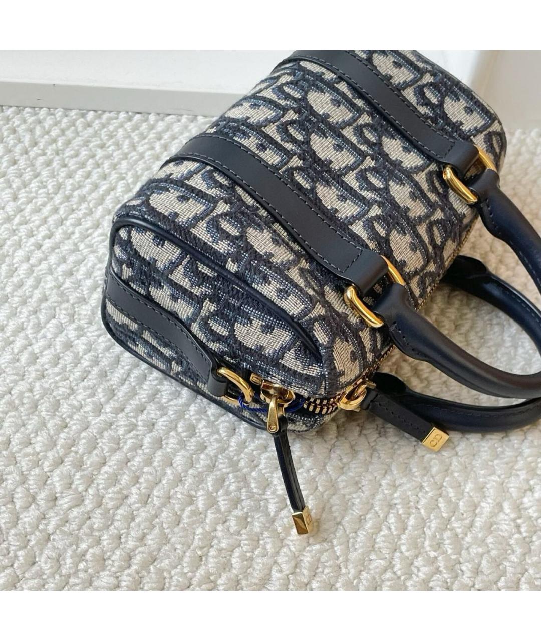CHRISTIAN DIOR Темно-синяя кожаная сумка через плечо, фото 6