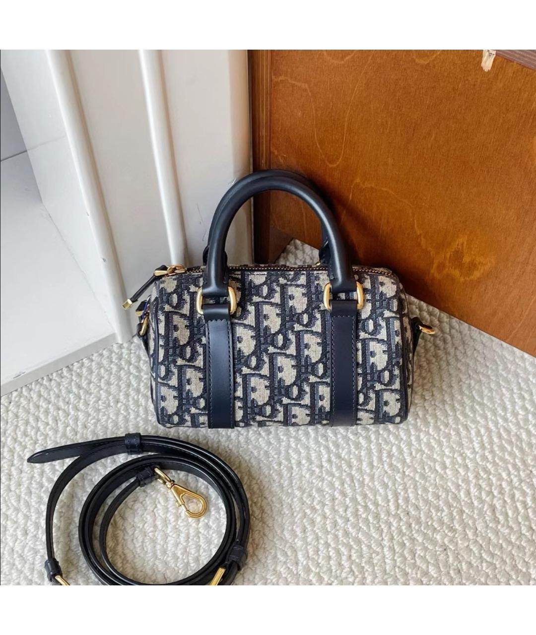 CHRISTIAN DIOR Темно-синяя кожаная сумка через плечо, фото 2