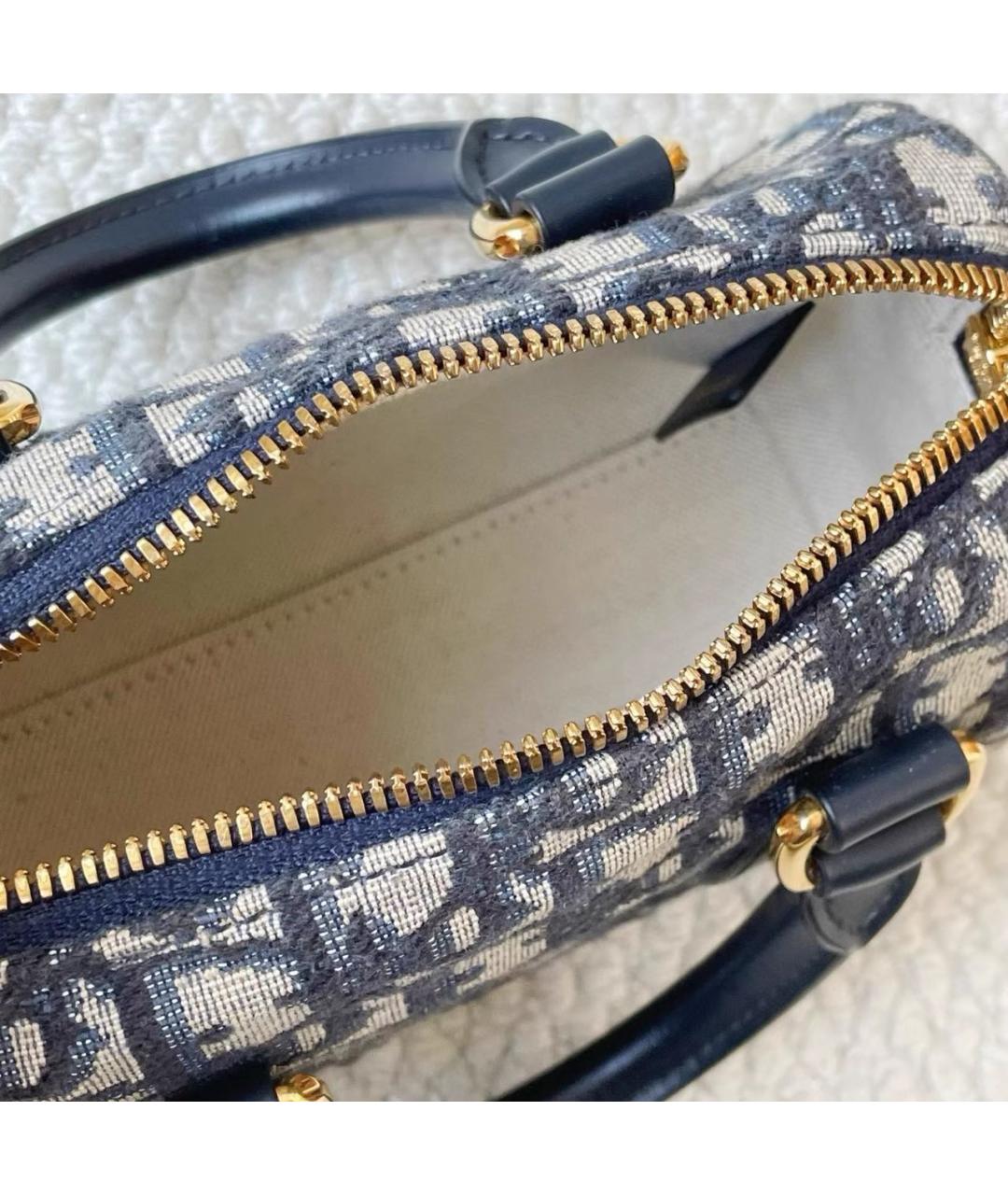 CHRISTIAN DIOR Темно-синяя кожаная сумка через плечо, фото 7