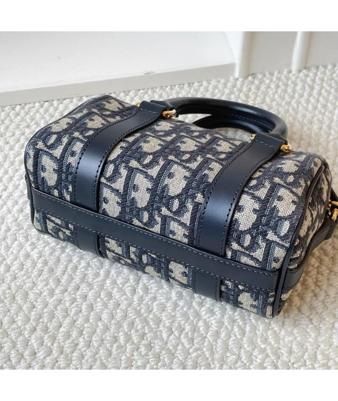 CHRISTIAN DIOR Темно-синяя кожаная сумка через плечо, фото 4