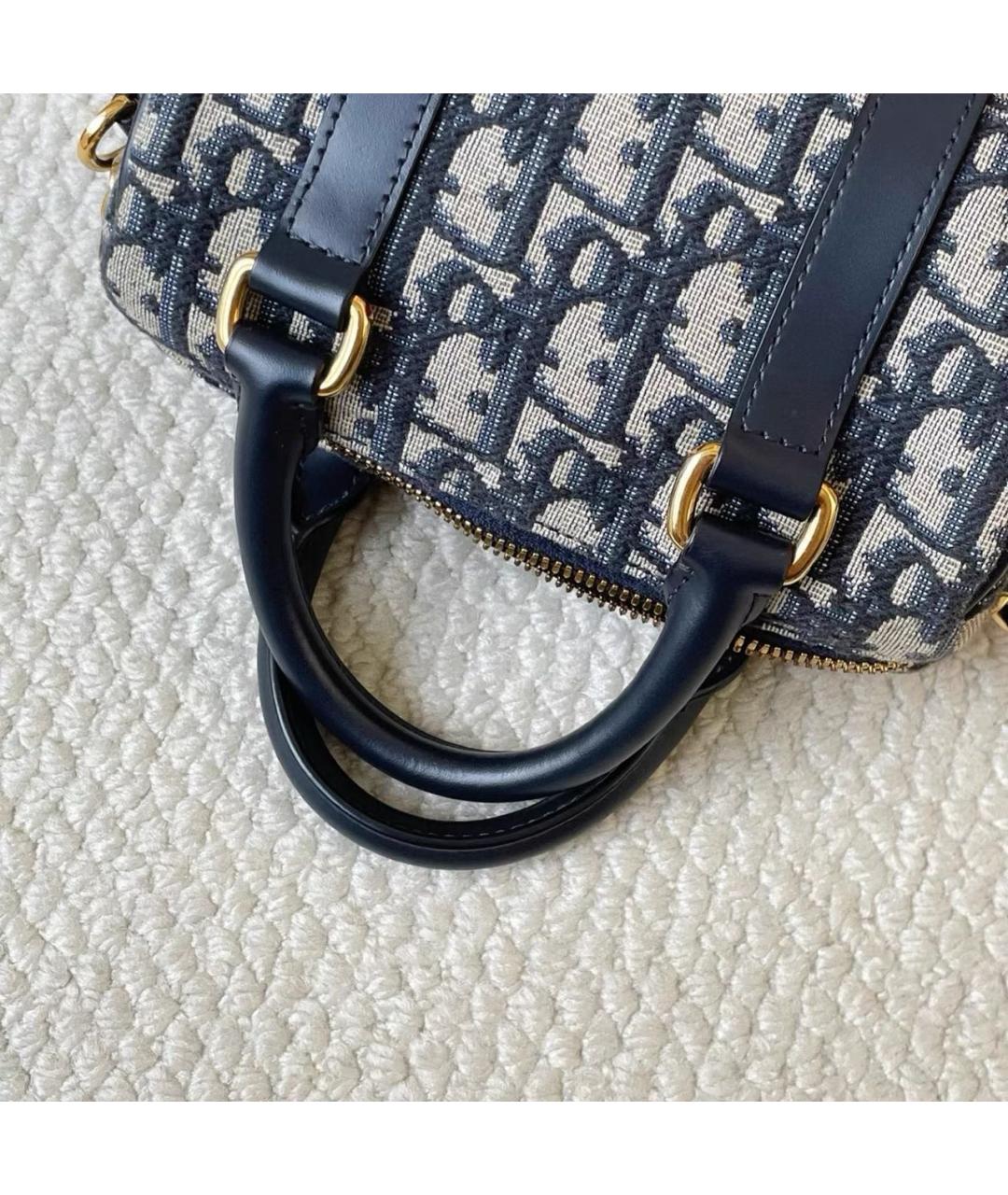 CHRISTIAN DIOR Темно-синяя кожаная сумка через плечо, фото 8