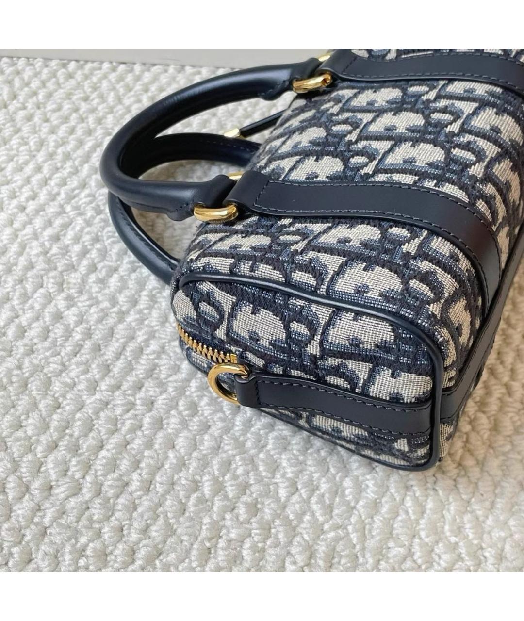 CHRISTIAN DIOR Темно-синяя кожаная сумка через плечо, фото 5