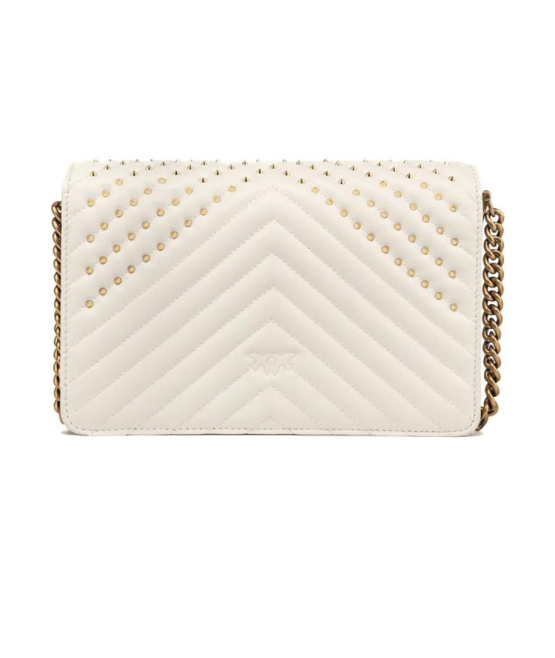 PINKO Белая кожаная сумка через плечо, фото 3