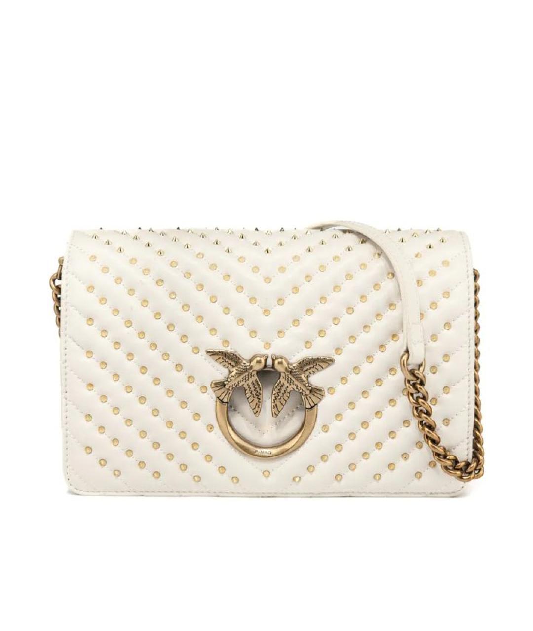 PINKO Белая кожаная сумка через плечо, фото 1