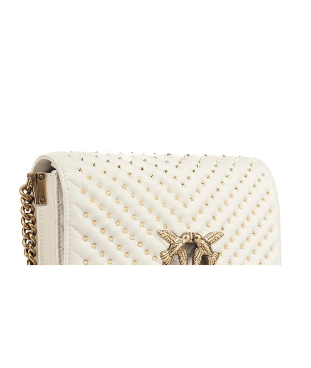 PINKO Белая кожаная сумка через плечо, фото 4