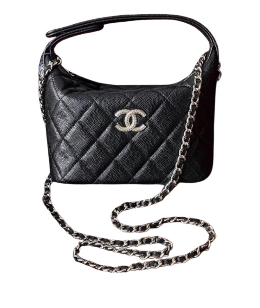 CHANEL Черная кожаная сумка с короткими ручками, фото 1