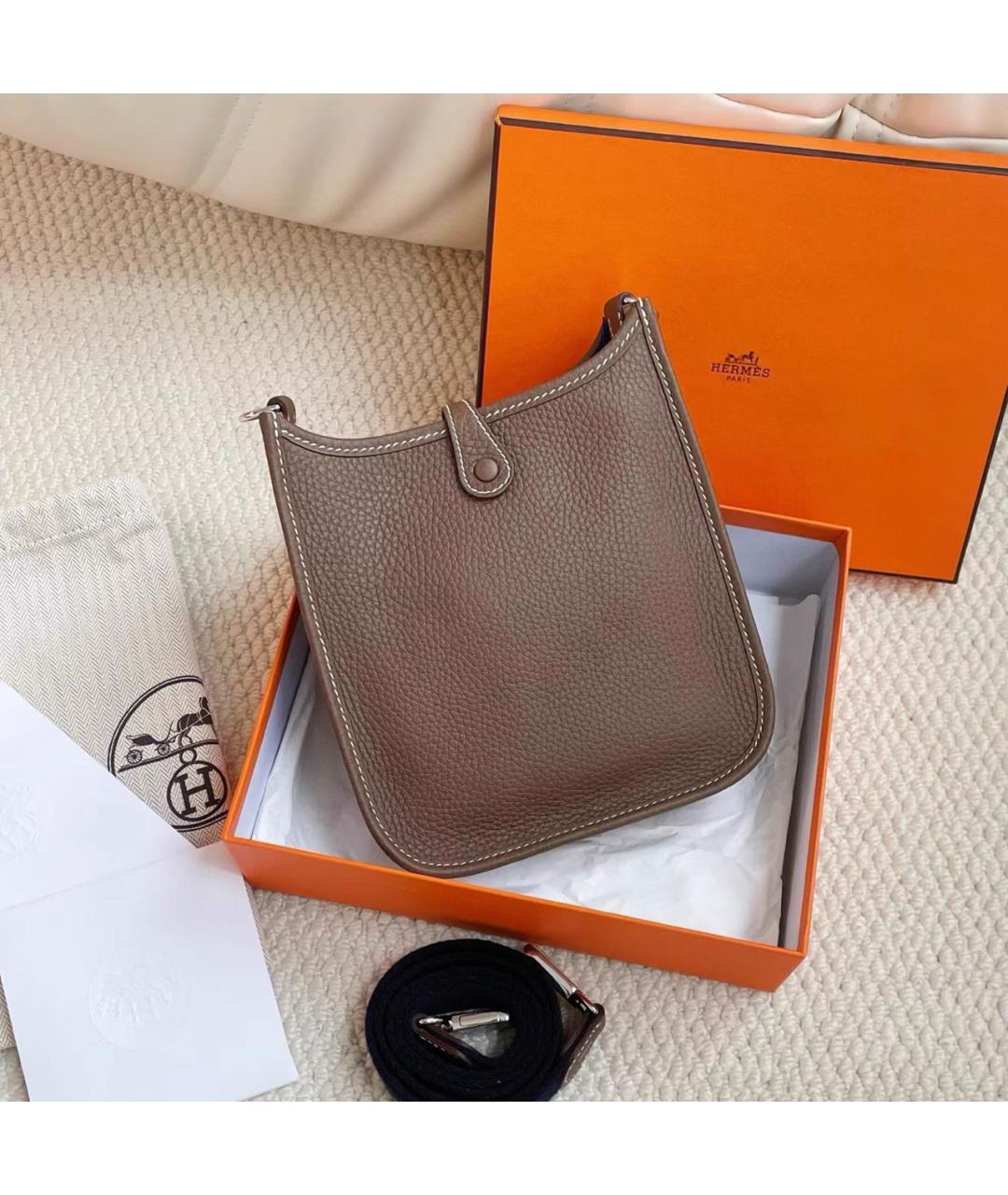 HERMES Коричневая кожаная сумка через плечо, фото 3