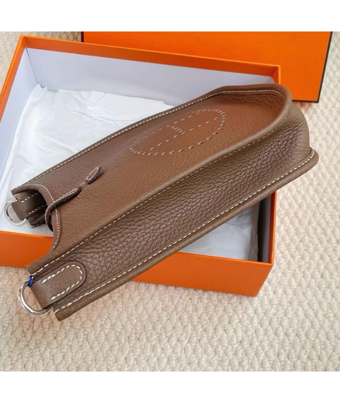 HERMES Коричневая кожаная сумка через плечо, фото 5