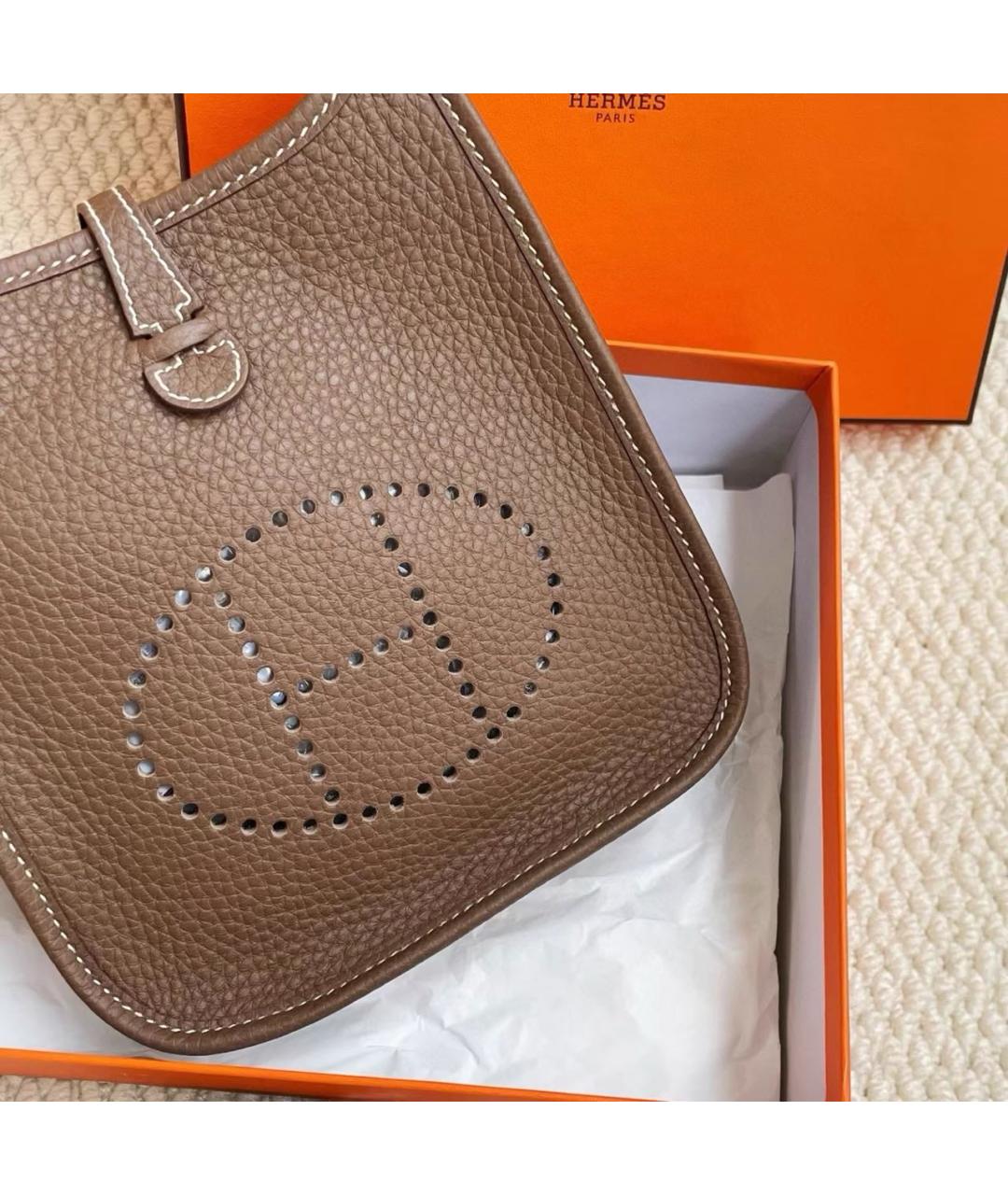 HERMES Коричневая кожаная сумка через плечо, фото 2