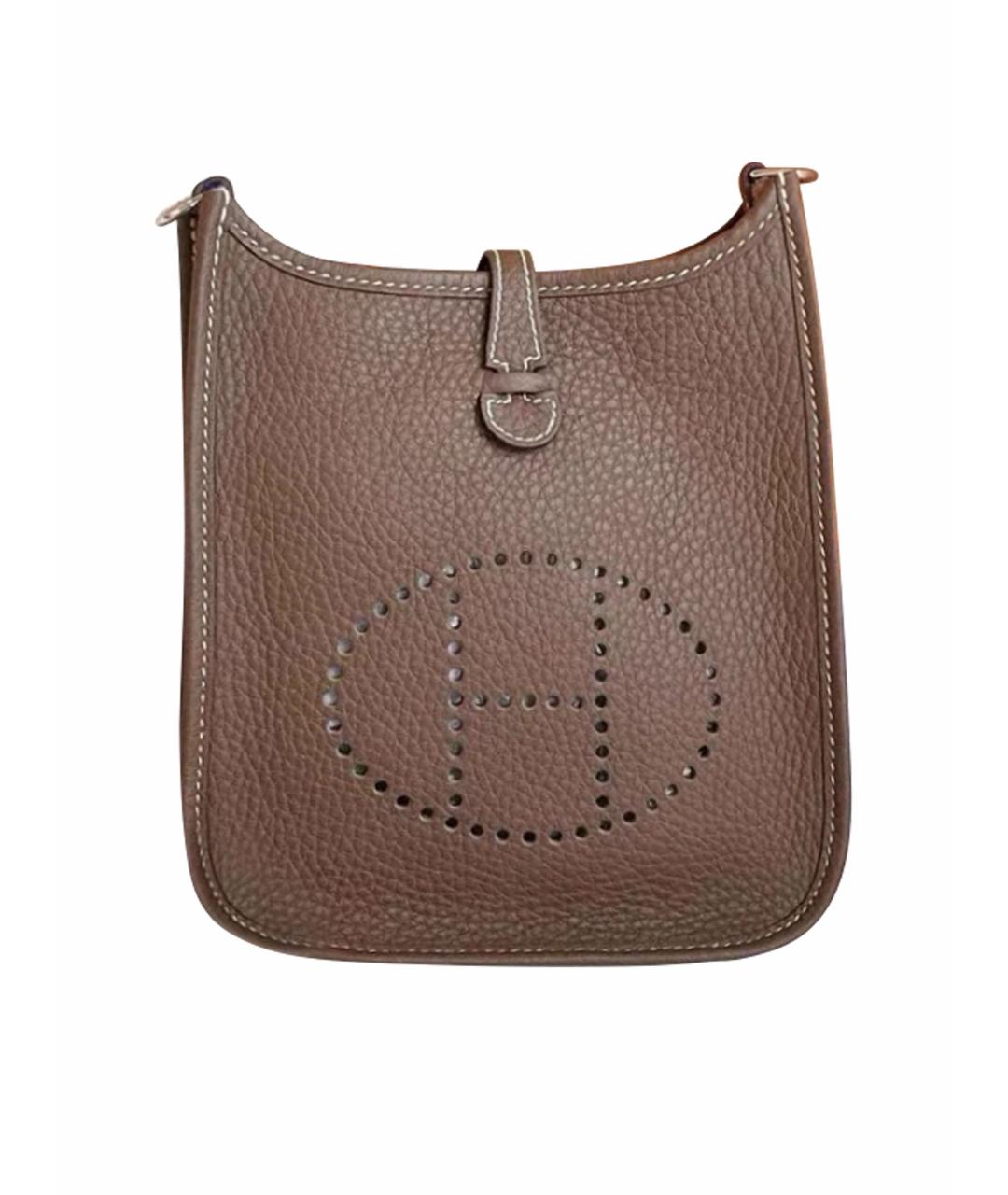 HERMES Коричневая кожаная сумка через плечо, фото 1