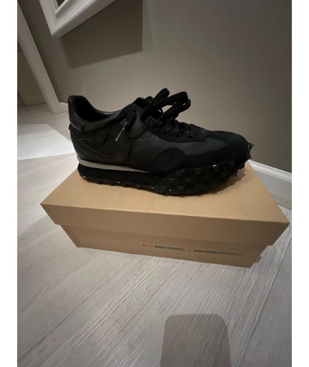 BARRACUDA Черные кожаные низкие кроссовки / кеды, фото 5