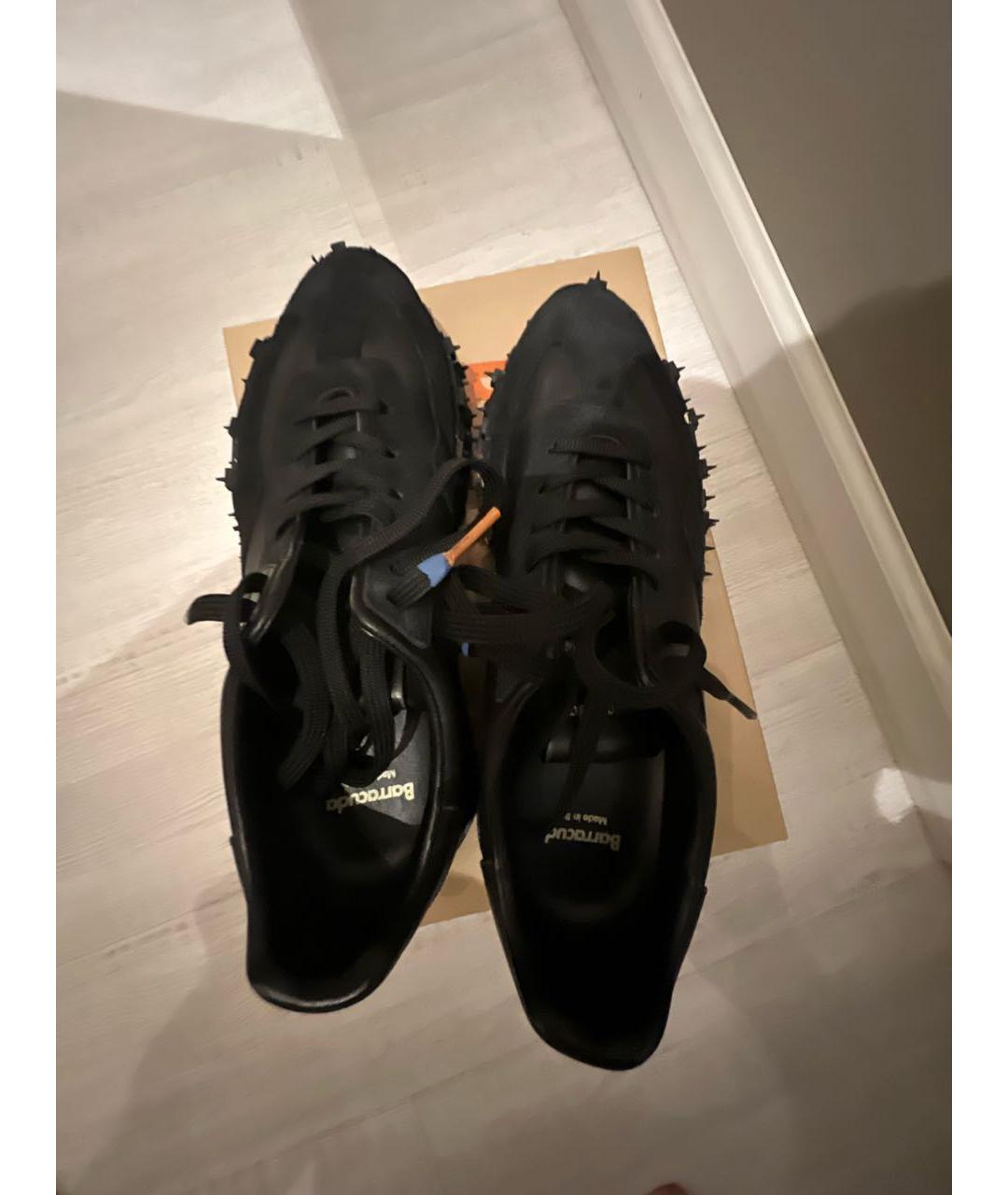 BARRACUDA Черные кожаные низкие кроссовки / кеды, фото 3