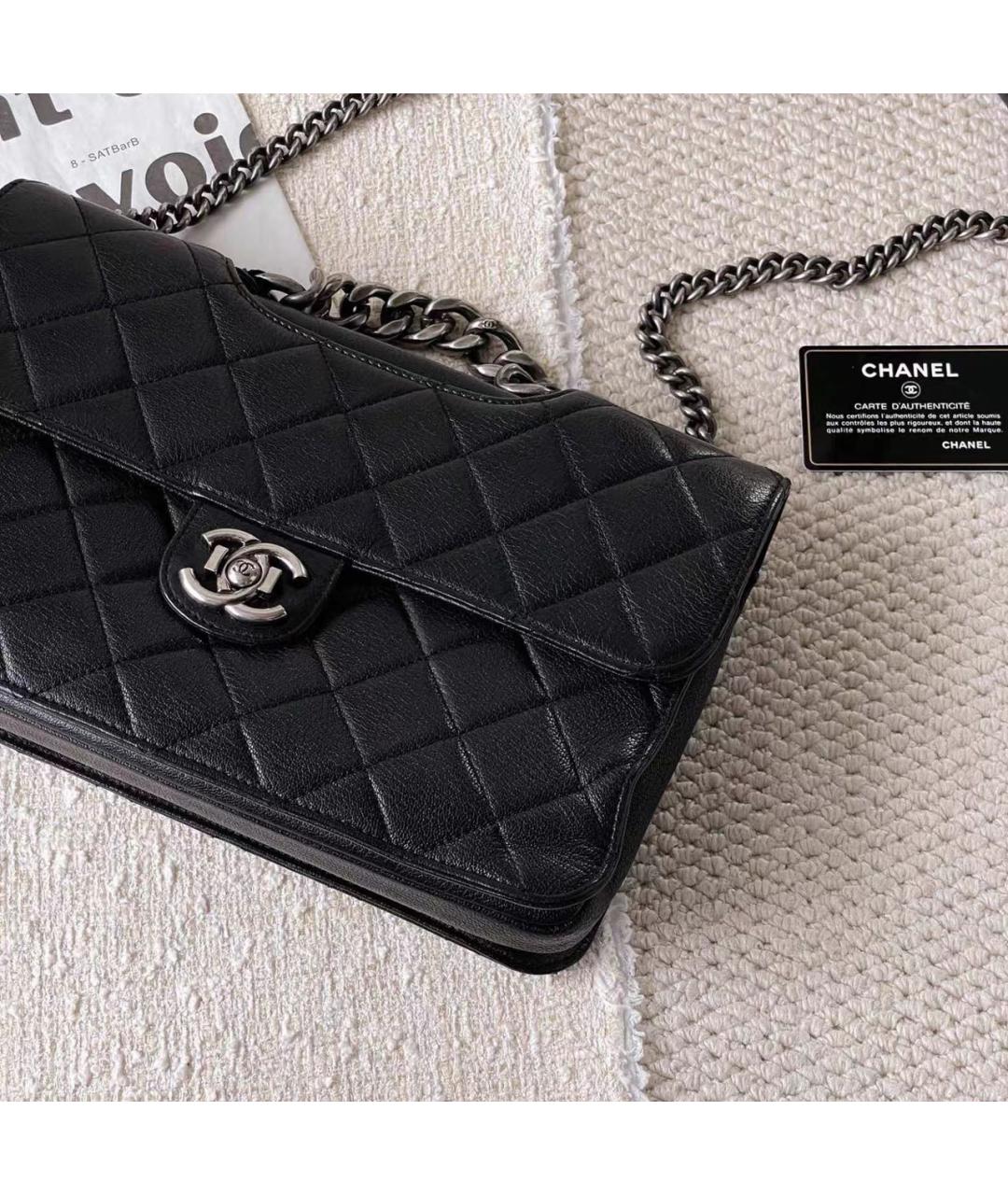 CHANEL Черная кожаная сумка через плечо, фото 3