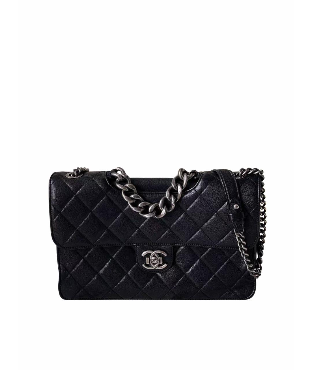 CHANEL Черная кожаная сумка через плечо, фото 1