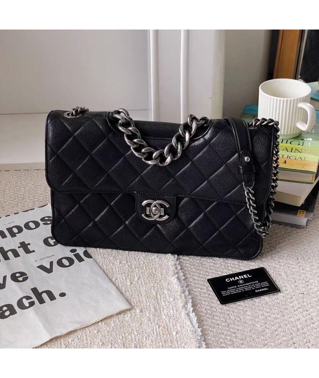 CHANEL Черная кожаная сумка через плечо, фото 9
