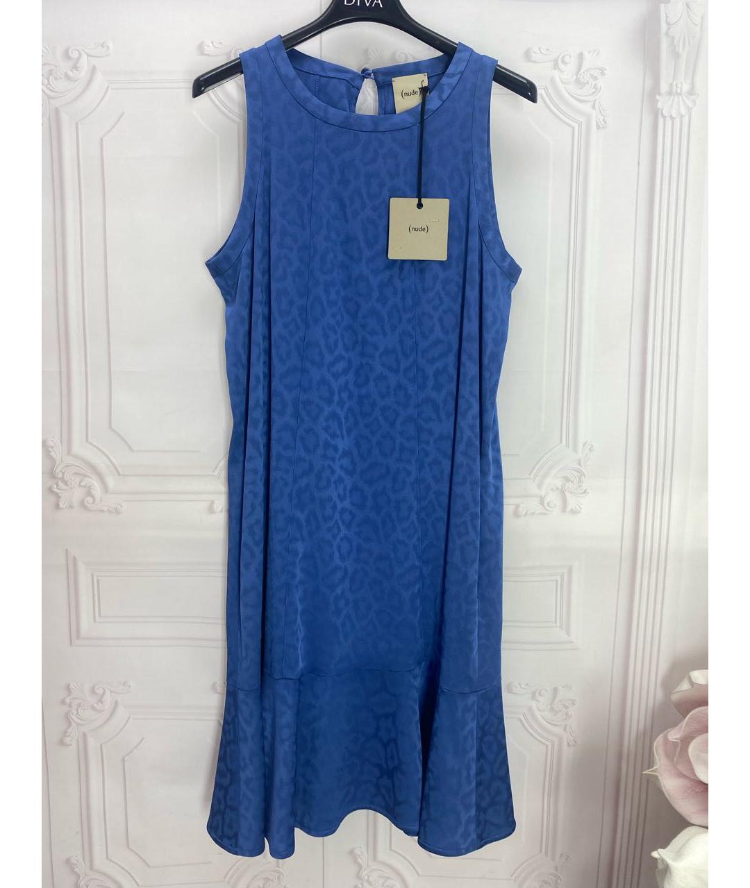 NUDE Синее ацетатное повседневное платье, фото 7